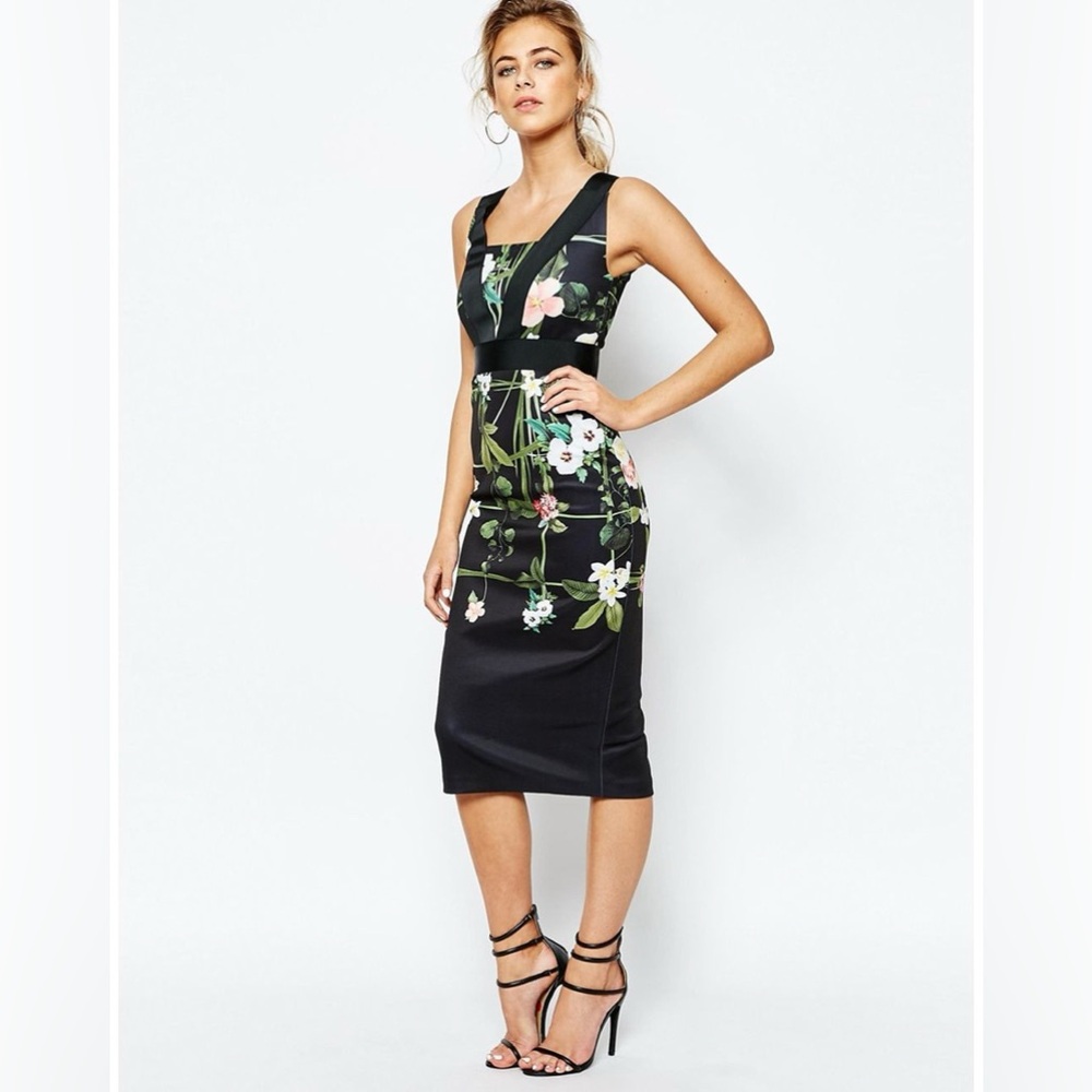 Ted Baker London Secret Trellis Elastic Dress Sz 1